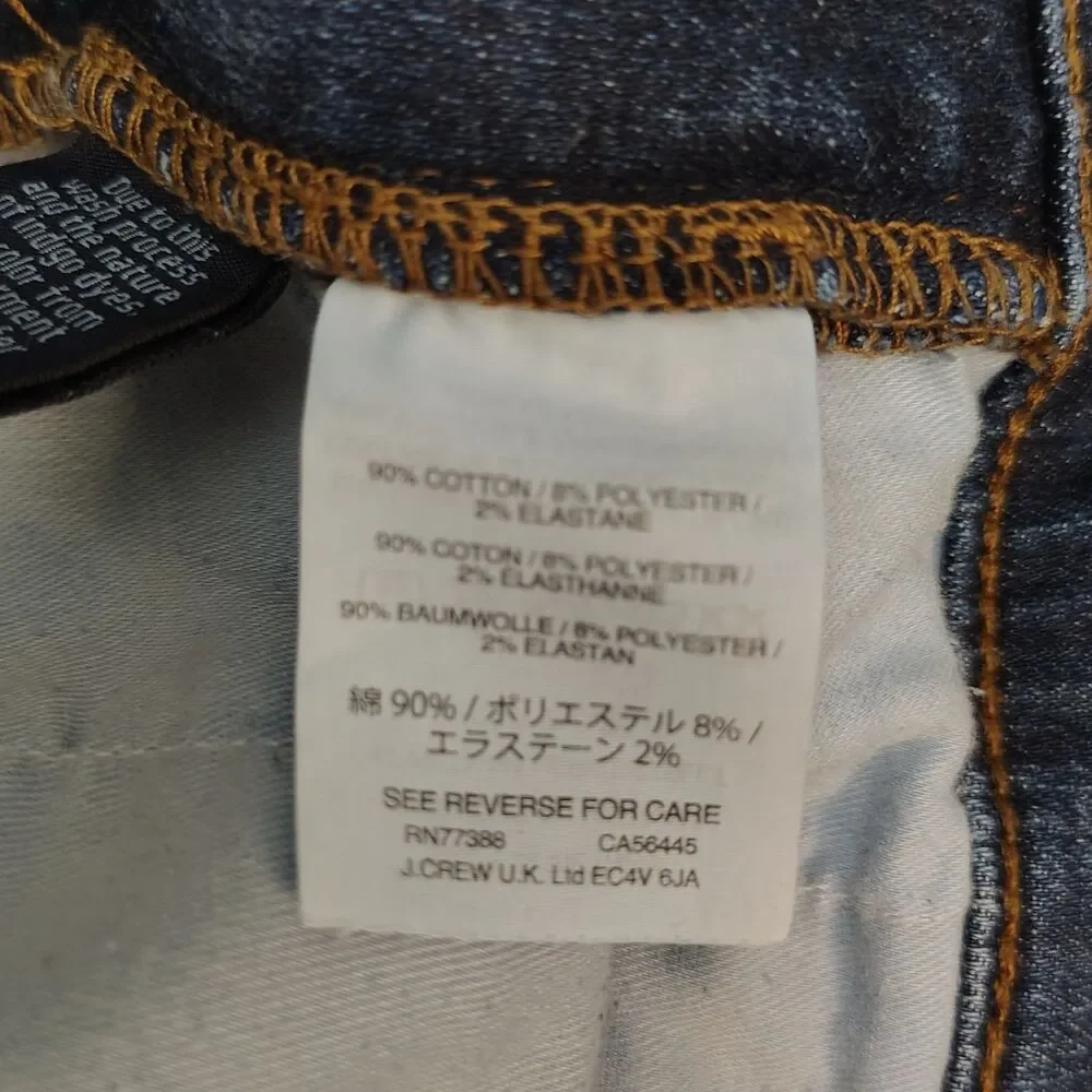 J.CREW Vintage Straight Leg Crop High Rise 28  Women's Stretch Jeans Raw Hem